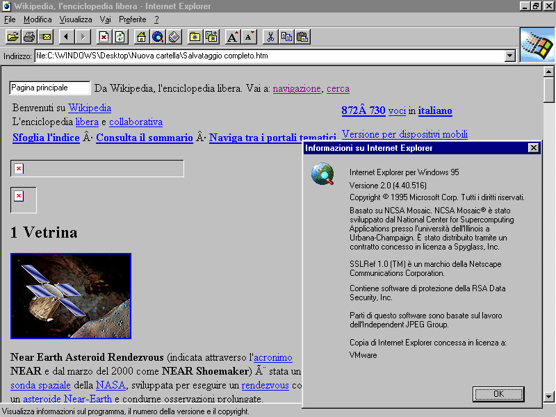 Internet Explorer 2.0 for Windows (Italian) (1995)